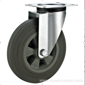 100mm industrial rubber casters without brakes